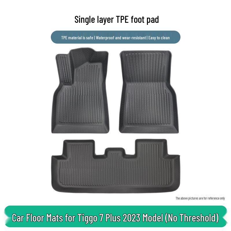 3-Piece TPE Rubber Floor Mats for 2023 Chery Tiggo 7 Plus (No Side Steps)