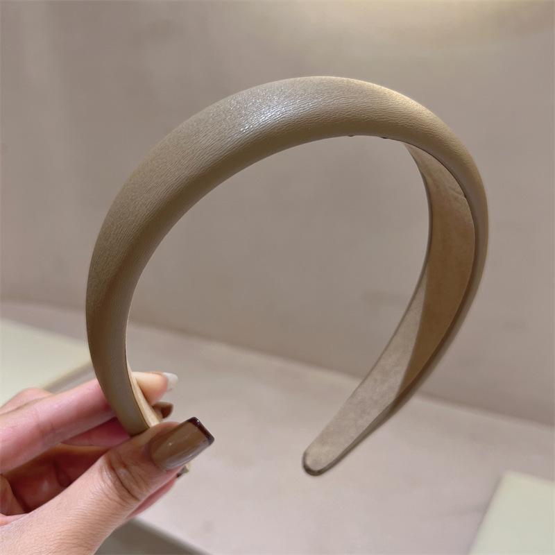 1pc Leather Wide Headband for Women, Retro French Style Face Wash, Hair Pressure Headband, Hair Clip Headband, Hair Accessory