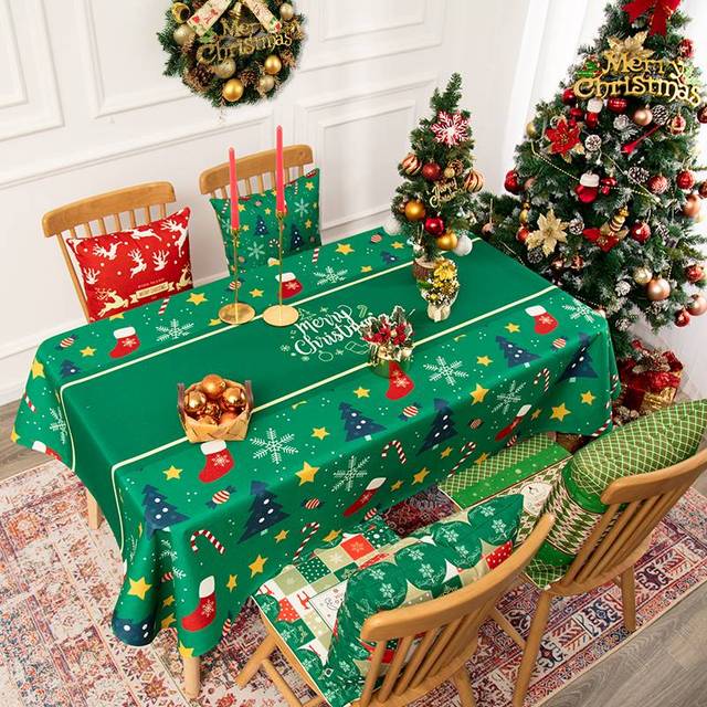 

Рождественские скатерти, украшения стола, аксессуары, тема года, Сочельник, кухонный стол, ужин, устойчивые к пятнам скатерти 90x140cm35x55inch