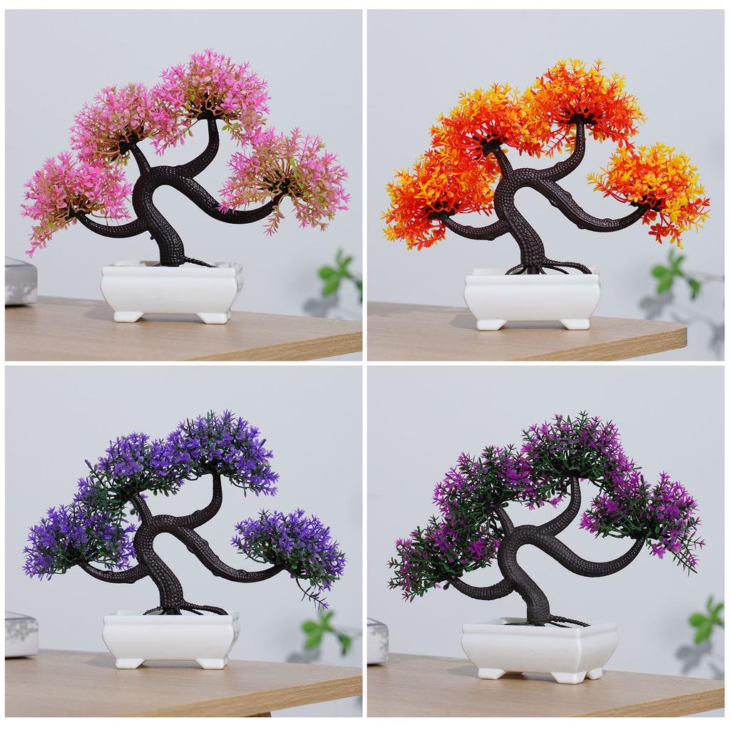 Artificial Plants Bonsai Small Tree Simulation Pot Plants Fake Flowers Table Potted Ornaments for Hotel Garden Home Decor