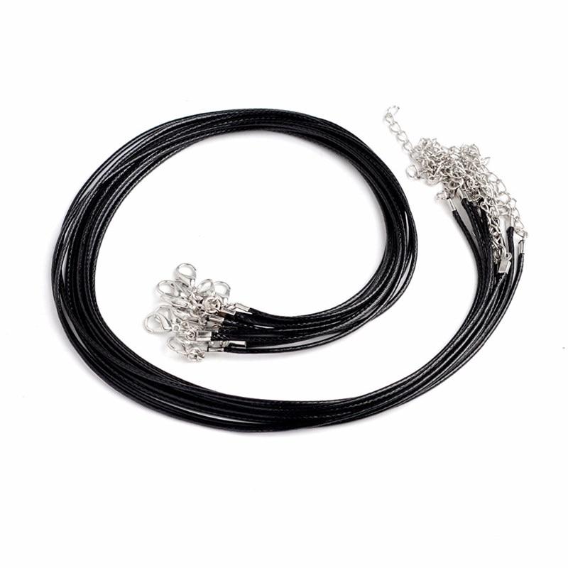 10Pcs Handmade Braided Rope Necklaces & Pendant Findings Lobster Clasp String Cord 1.5mm/2mm
