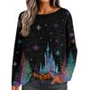 Womens  Fall Sweaters Long Sleeve Print Tops Pullover Sweaters Loose Dressy Casual Basic Clothes