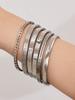 Sada geometrických zirkonových náramků pozlacená 18K zlatem - Lehký luxus a elegantní design