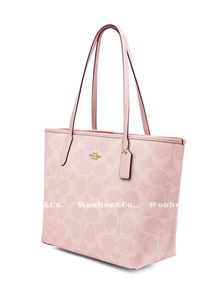 Coach City Artificial Leather Shoulder Bag Large Womens Rouge Pink