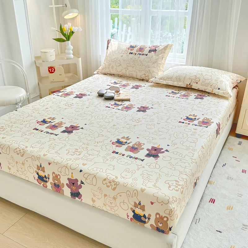 

Милые животные 100% хлопок простыни на резинке комплект для девочек мальчиков дети мультфильм лев медведь кролик комплект постельного белья тема зоопарк животные покрывало 120x200x25cm 3Pcs