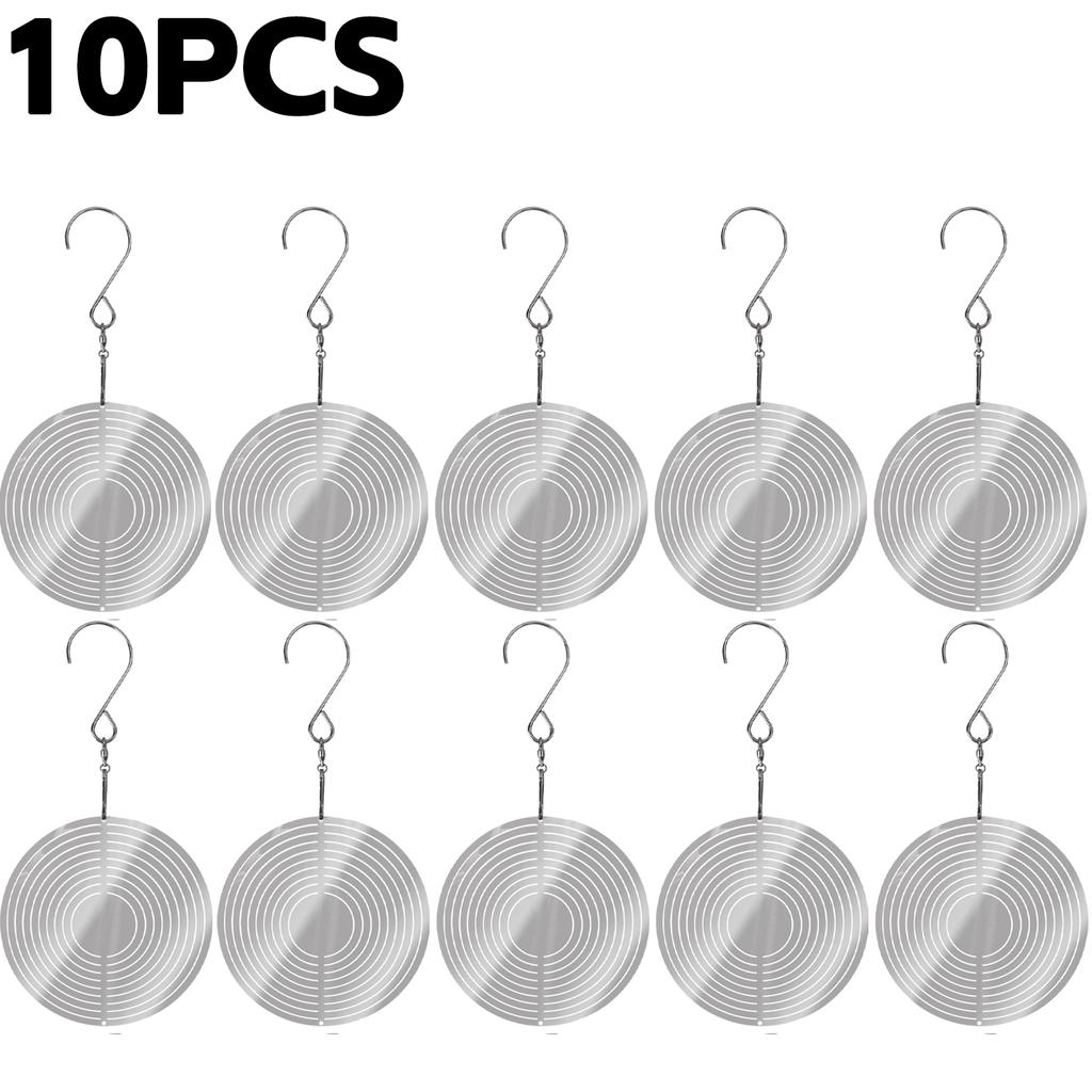 10/1Pcs Bird Deterrent Pendant Reflective Wind Spinner Outdoor Garden Decoration Shiny Wind Spinner Birds Repellent Device