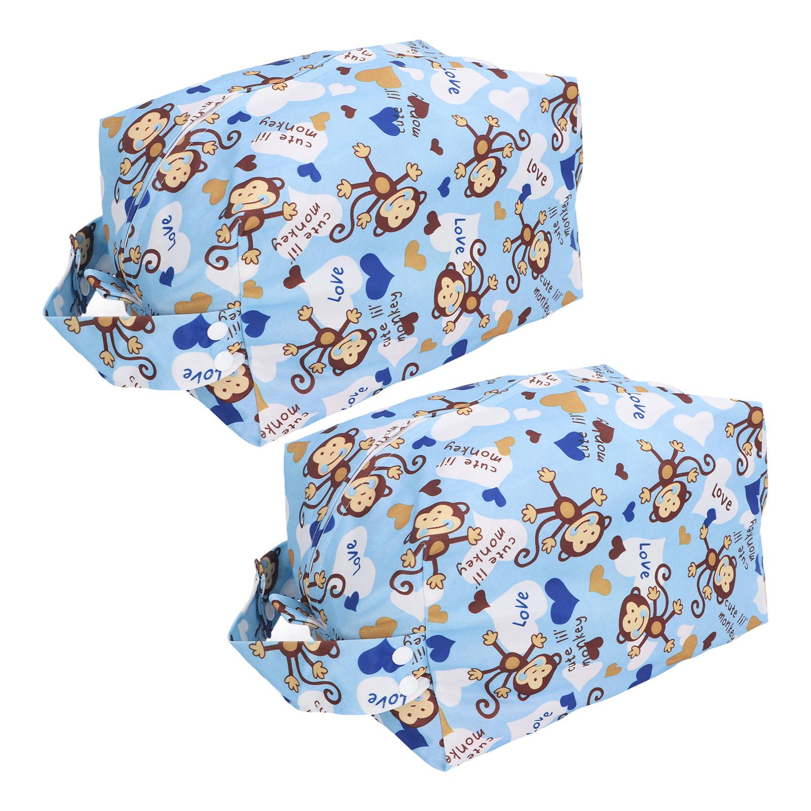 

2 шт. Сумка для подгузников с мультяшным узором 3D Водонепроницаемая сумка для хранения подгузников с портативной ручкой для дома