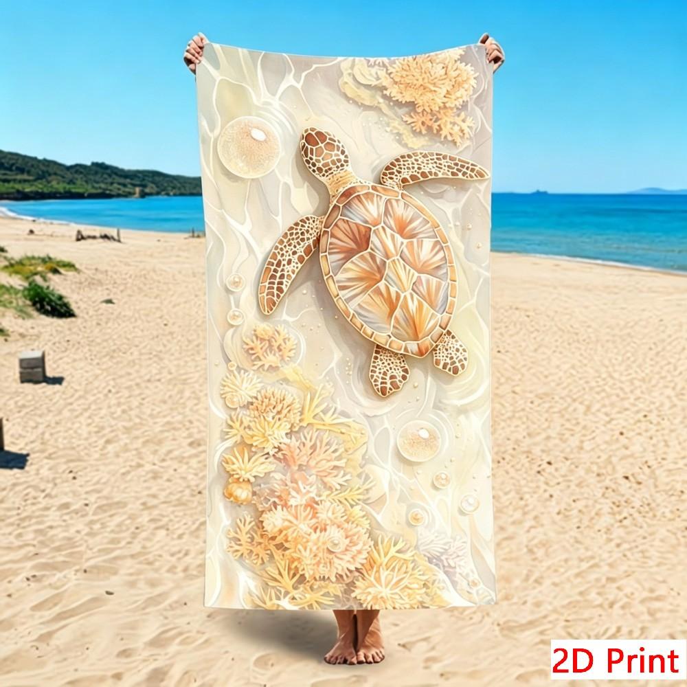 Extra Large Beach Towel Giant Turtle Print Bath Sheet Big Size Microfiber Pool Towels Oversized Soft Lightweight Travel Blanket