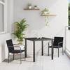 3-piece Garden Dining Set with Black Rattan Cushions 3379051