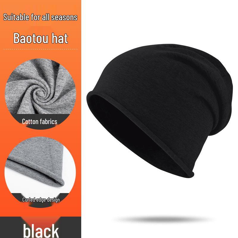Pure Cotton Windproof Postpartum Hat - Breathable, Solid Color, Warm, for Outdoor Cycling and Sports