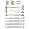 8Pcs Upgrade Metal Pull Rod Steering Pull Rod for WPL MN Feiyu 1 16 RC Car Spare PartsSilver