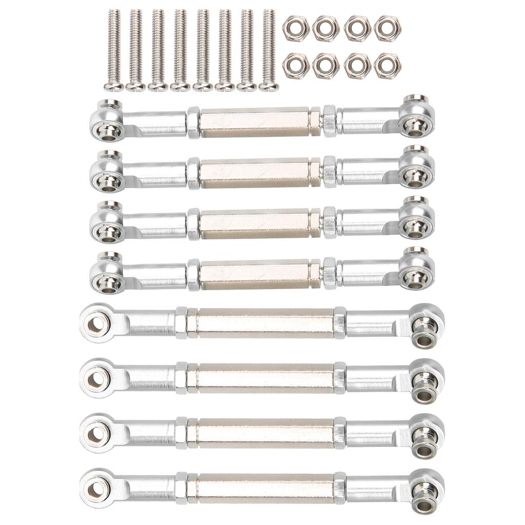 8Pcs Upgrade Metal Pull Rod Steering Pull Rod for WPL MN Feiyu 1 16 RC Car Spare PartsSilver