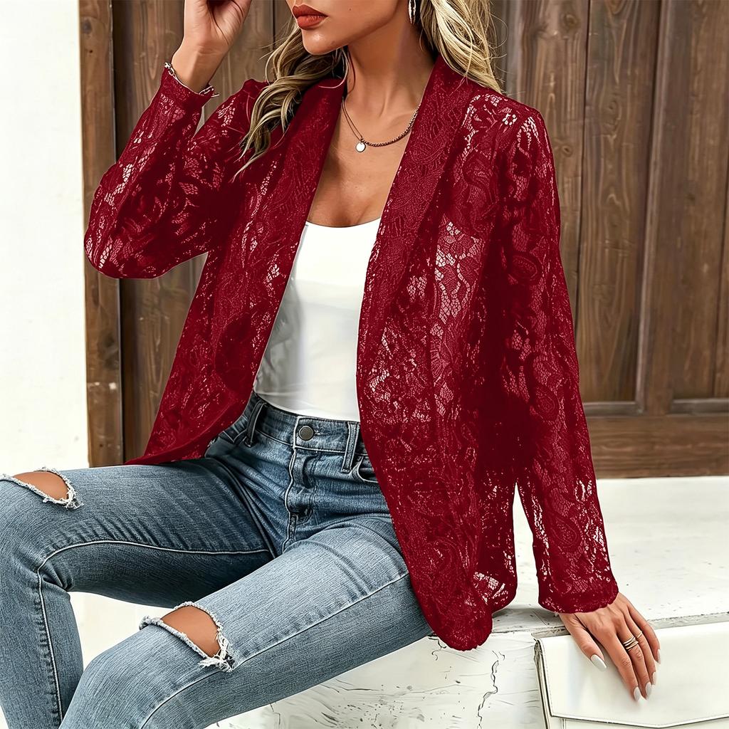 Veste chemise en dentelle tendance pour femmes Printemps & Été, Élégante et Polyvalente
