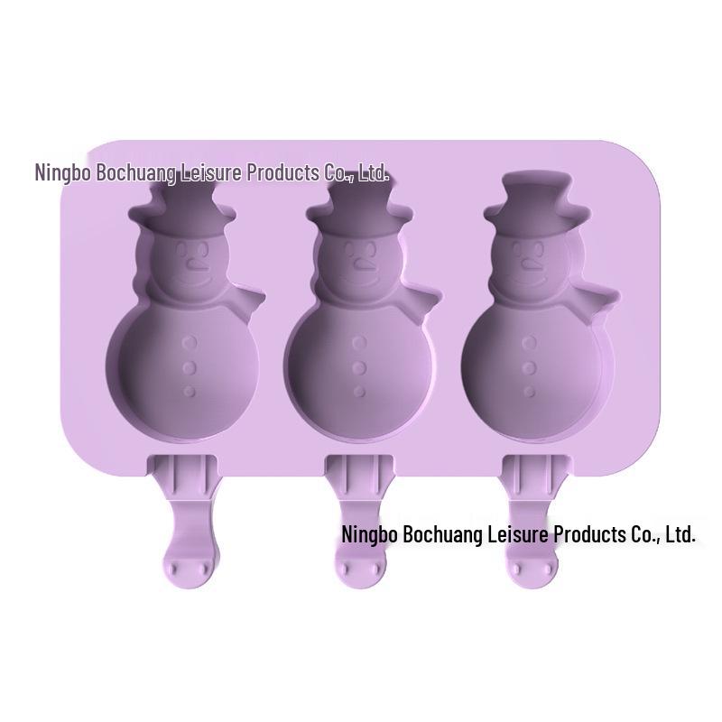 Silicone 3-Cavity Popsicle & Ice Cube Tray with Lid