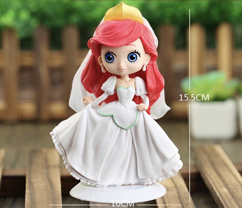Disney Q Posket Jasmine Princess Snow White Belle Ariel Cinderella Anna Elsa Mulan Tinkerbell Cake Topper Children Gift