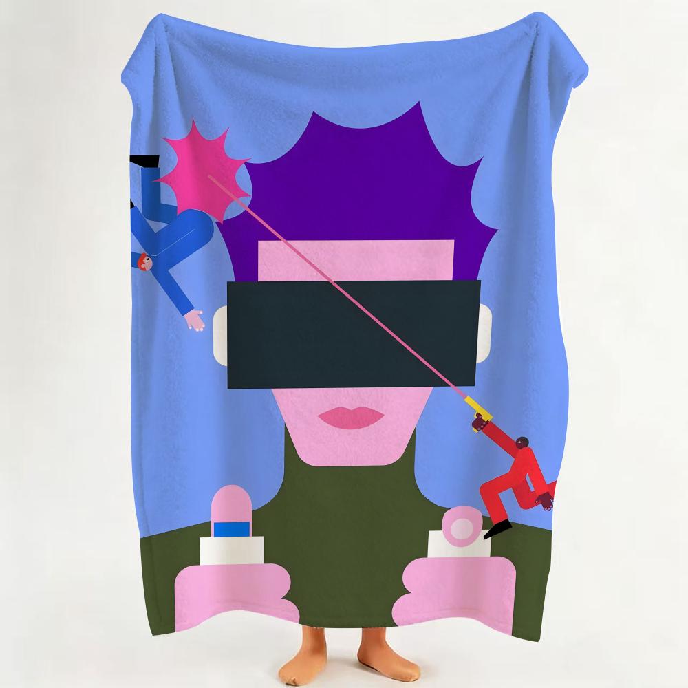 Illustrator Andy Huang Throw Flannel Throw Blanket Suitable for Sofa Living Room Bedroom