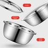 3-Piece Set Thickened Grater Bowl Drain Basket Stainless Steel Vegetable Fruit Drain Filter Basket Rice Rinser Dough Mixing Bowl
