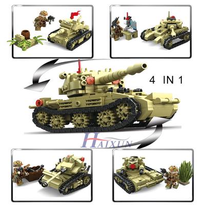 Armored Car Building Blocks Military Tank Army Bricks Assembling Granular Toys