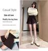 Women's Elastic Waist Woolen A-Line Shorts - Autumn/Winter 2024, Versatile Loose-Fit Bootcut for a Slimming Casual Look