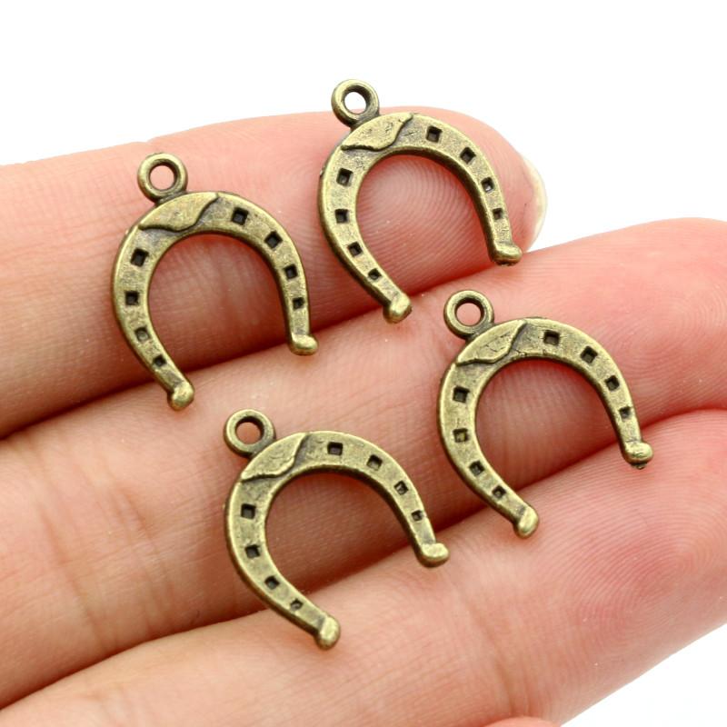 30 шт. Подвески Счастливая Подкова Лошадь 16x13 мм Античное Бронзовое Серебристое Покрытие Подвески для Изготовления DIY Ручная Работа Тибетские Украшения