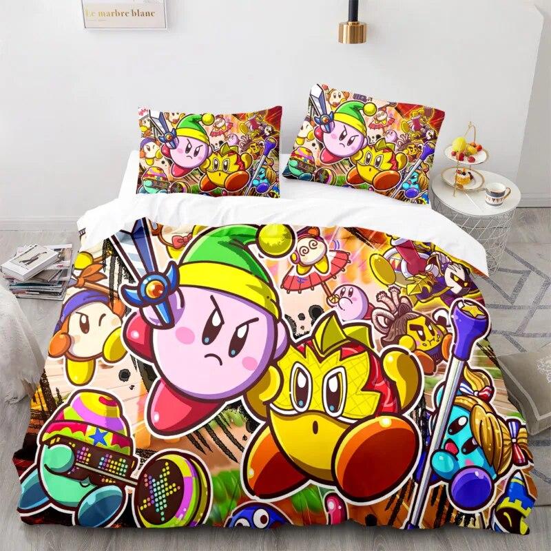 

Комплект постельного белья Kirbys с 3D принтом Kawaii Waddle Dee Elfilin, пододеяльник, наволочка, комплект постельного белья для детской комнаты, односпальный, Twin King 140x200cm 3pcs