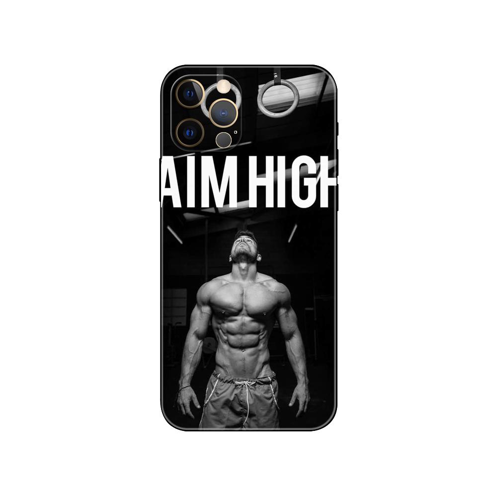 Bodybuilding Gym Fitness Workout Handyhülle für iPhone 2020se 6s 7 8 plus x 10 XR XS 11 12 13 mini pro MAX schwarze TPU-Rückseite
