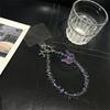 Luxury Colorful Butterfly Crystal Bead Phone Bracelet Strap Charm Chain Knot Cellphone Lanyard Keychain Bag Camera keychain Pend