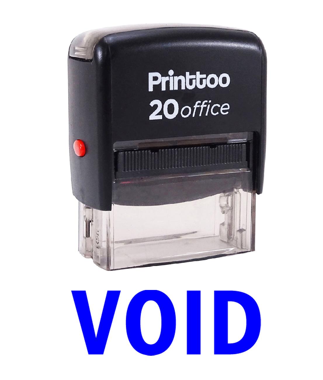 

Printtoo Custom Stamp VOID Self Inking Rubber Stamp Office Stationary-Black 14 mm x 38 mm (Approx) синій