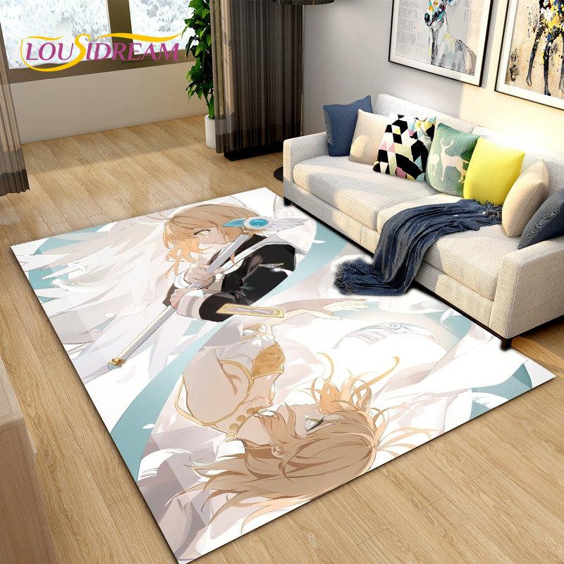 Cute Cartoon Cardcaptor Sakura Area Rug,Carpet Rug for Living Room Bedroom Sofa Doormat Decoration, Kids Play Non-slip Floor Mat