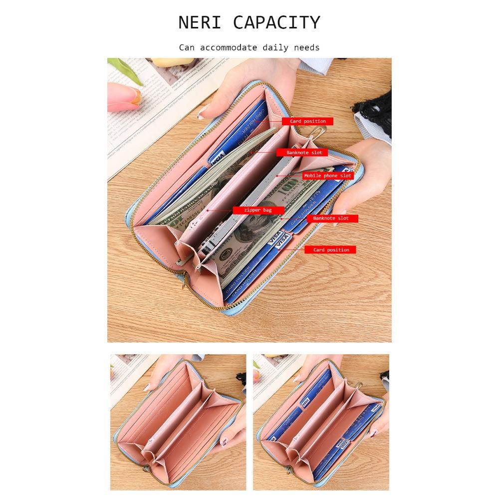 Long Zipper Clutch Bag, Enlarged Mobile Phone Bag, Embossed Design, Large Banknote Clip, Simple Women's Wallet Tide