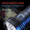 Aluminum alloy High Power Waterproof Flashlight 45000 Lumens 8*P70 Lamp Beads Wine Appraisal Light With Child Safety Lock