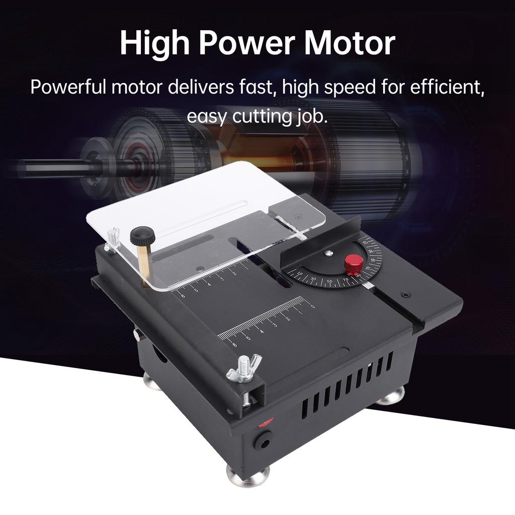 Mini Piła Stołowa Biurkowa Elektryczna do Drewna i Metalu 7 Regulowanych Prędkości Regulacja Kąta z Różnymi Brzeszczotami