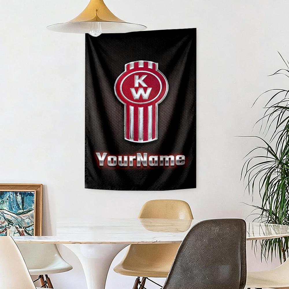 Kw Heavy Trucks Custom Your Name Wall Decor Tapestry Art For Pet Memorial Birthdaywedding Party Backdrop Family Gift