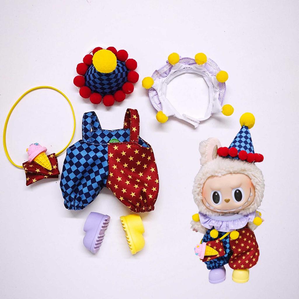 Labubu Doll Clothes Circus Clown Suit Fashion Doll Clothes
