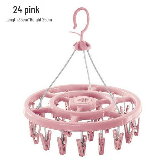 Windproof Plastic Drying Rack with 12 Clips - Ideal for Children's Socks, Baby Clothes, and Underwear.