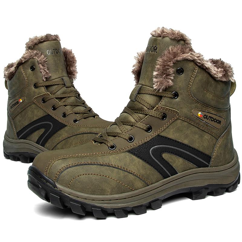 Pánské zimní boty do sněhu Teplé pánské turistické boty vysoce kvalitní kožené vysoké boty velké velikosti pánské boty outdoorové tenisky