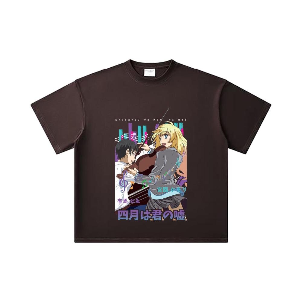 260 GSM Double Yarn 32 Count 100% Cotton Your Lie in April V1 Print Unisex Heavy Cotton T Shirt