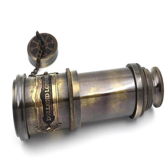 Nautical Brass Telescope with Wood Box  Nautical Captain Spyglass Telescope
