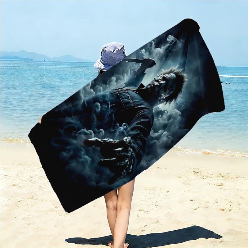 1Pc Halloween Horror Icons Beach Towel Microfiber Beach Towel Thin Absorbent For Beach Swimming Yoga Bath Sports 0917171