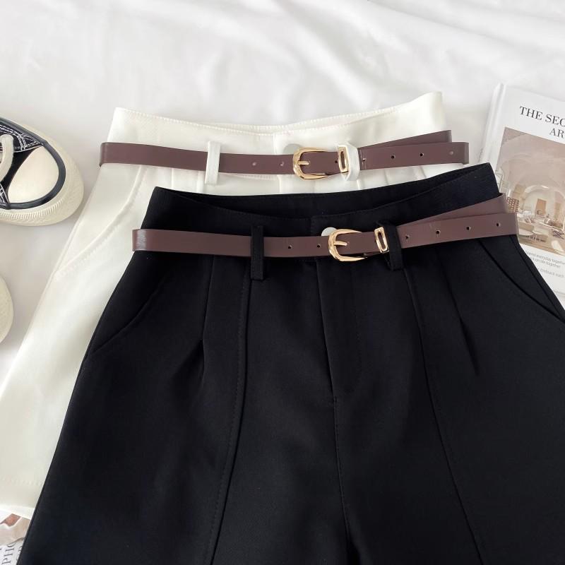 Spring/Summer 2025 Women's High-Waisted A-Line Wide Leg Vintage-Style Casual Shorts