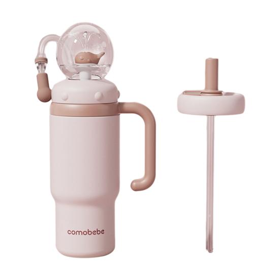 Velrybí fontánový kelímek 710ml Nerezový hrnek na pití se zábavným fontánovým efektem Nepropustný Kelímek se slámkou odolný proti rozlití pro děti dospělé