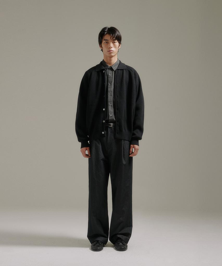 Blankroom Raglan Collar Cardigan_Black