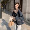 Women's Loose Fit Velvet-Lined Denim Jacket - Autumn/Winter Cotton Coat, Petite, Thickened, Versatile, Trendy.