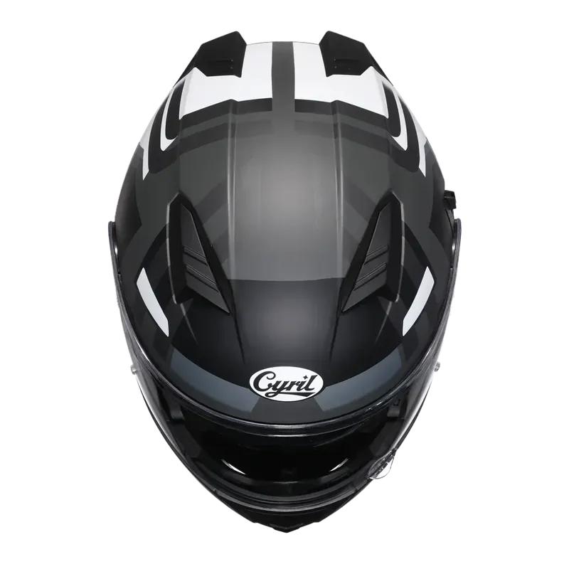 Motorcross Flip Up Helmets with Wide View Clear Visor ABS Shell Full Face Cyril Motor Helmet For Adult DOT Approved