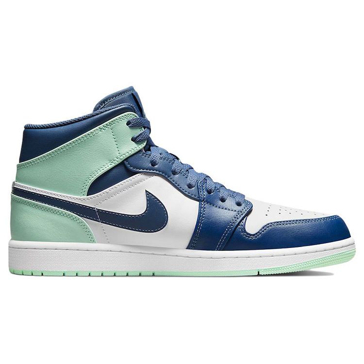 Air Jordan 1 Mid Blue Mint Men Sneakers Mystic-Navy Mint-Foam White 554724-413