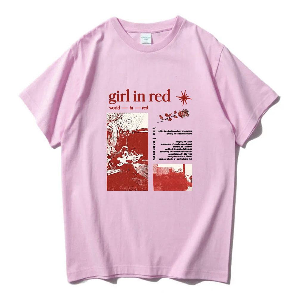Singer Girl in Red T-shirts Casual Comfortable Cotton Women Tee-shirt Hip Hop Streetwear Summer O-neck High Quality Tshirts Tees