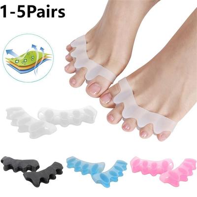 1-5Pair Silicone Toe Protector Finger Toe Separator Bunion Corrector Foot Stretcher Straightener Protector Pain Relief Foot Care