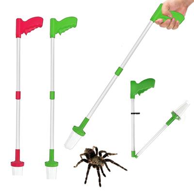 Lapač pavouků s dlouhou rukojetí - Bezdotykový pavouk, skládací rukojeť na šváby, humánní nástroj na chytání pavouků Nástroj na chytání pavouků Family Trap Tool for Home