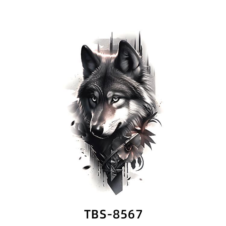 Realistiska Djurtotem Tatuering Klistermärken: Drake, Fenix, Tiger, Varg