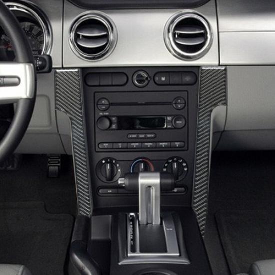 Carbon Fiber Interior Central Console Side Cover Trim For Ford Mustang 2005-2009